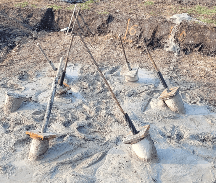 Schr�gaufnahme der Pfahlgr�ndung f�r den SkyLoop in Mardorf
