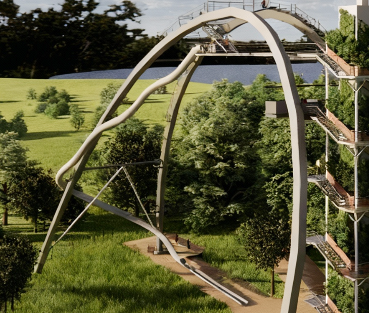 Die Mega-Rutsche ist eins von vielen Highlights am Eventbogen SkyLoop